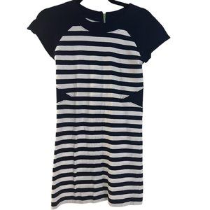 Girls Florence‎ Eiseman Nautical Navy Striped Short Sleeve Mini Dress Size 10